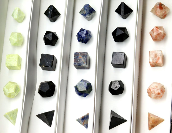 12 Piece Flat Assorted Geometry Gemstone SetsCrystal River Gems