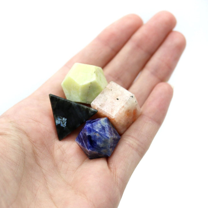 12 Piece Flat Assorted Geometry Gemstone SetsCrystal River Gems
