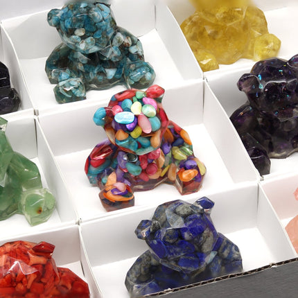 12 Piece Flat - Assorted Orgonite Teddy Bears - Crystal River Gems