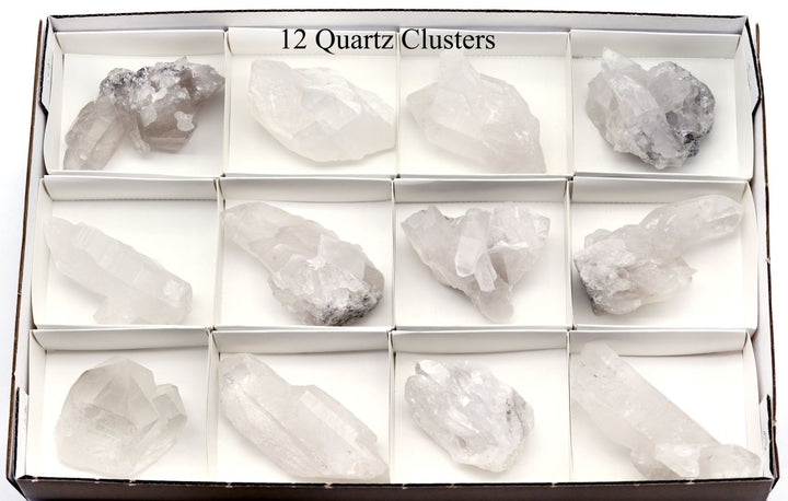 12 Piece Flat - Crystal Quartz Clusters