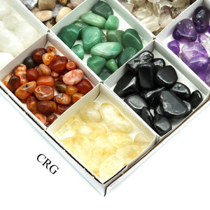12 Stone Flat - Assorted Tumbled Gemstone / 8 oz. Lots
