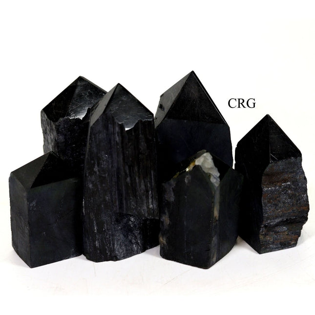 Black Tourmaline Top Polished Point - 1.5"-3" - 2 KILO LOT - Crystal River Gems