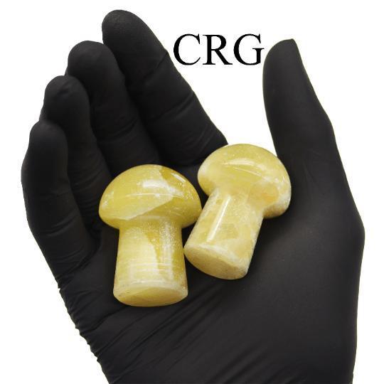 2 KILO LOT - Lemon Calcite Mushrooms / MIXED SIZES - Crystal River Gems