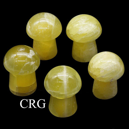 2 KILO LOT - Lemon Calcite Mushrooms / MIXED SIZES - Crystal River Gems