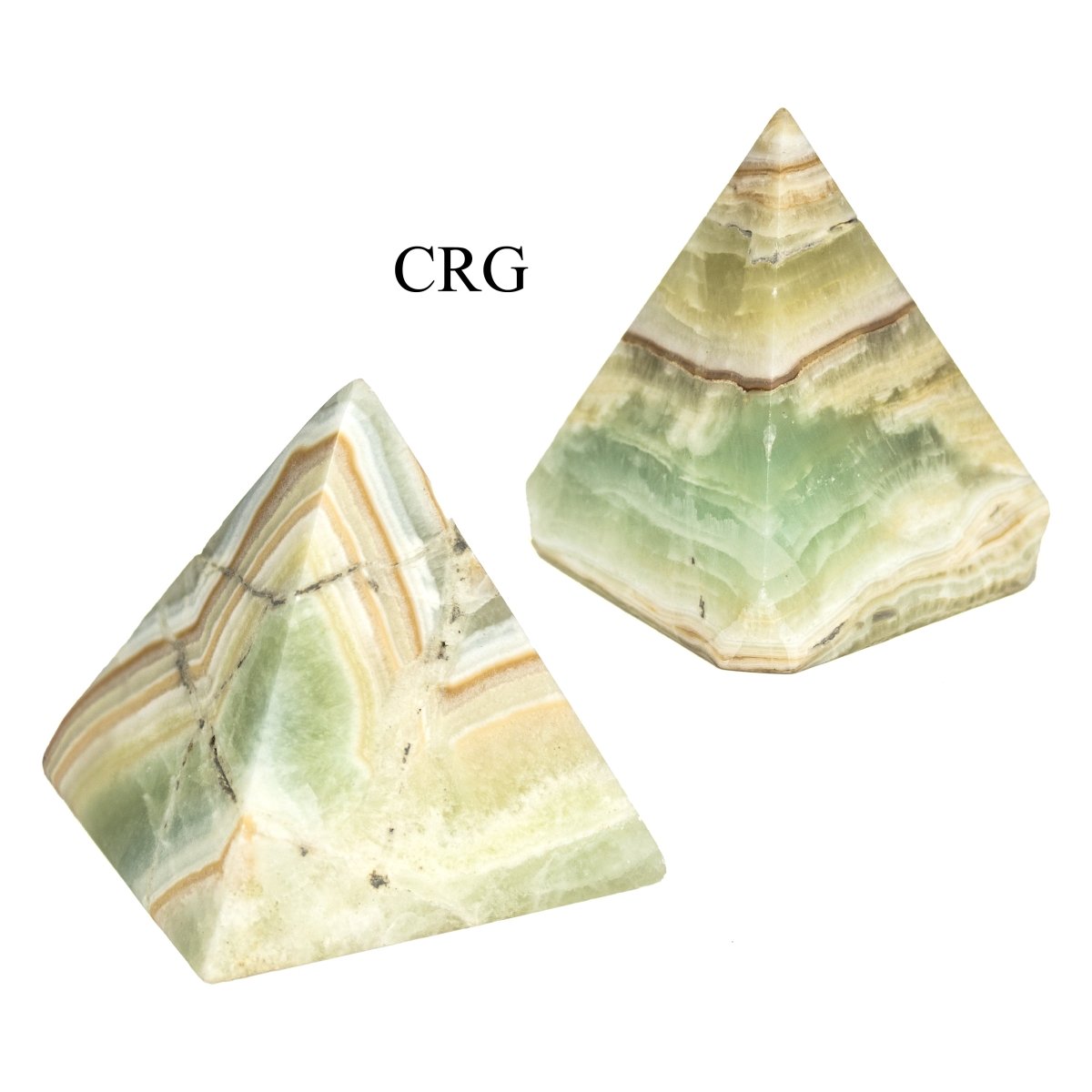 Triangular Pyramid Calcite 2 KILO LOT - Pistachio Calcite Pyramids / MIXED SIZES - Crystal River Gems