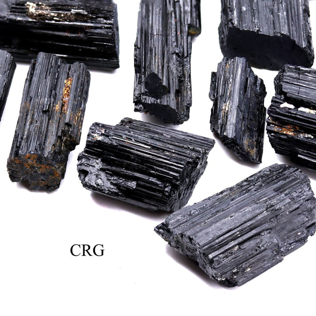 2 KILO LOT - Rough Black Tourmaline Crystals / Mixed Sizes - Crystal River Gems