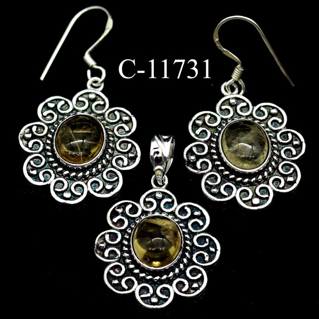 C-11731 Citrine 925 Sterling Silver Jewelry Lot