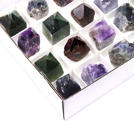 24 Piece Flat - Assorted Gemstone Top Polished Points from India