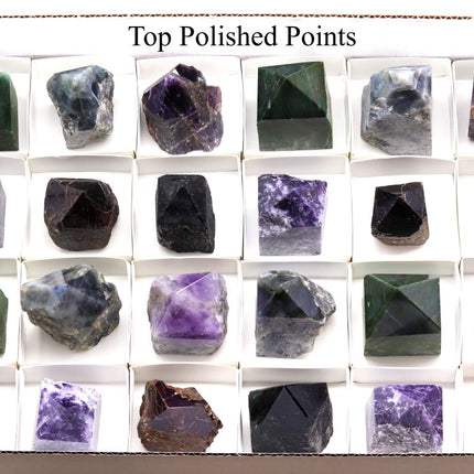 24 Piece Flat - Assorted Gemstone Top Polished Points from India