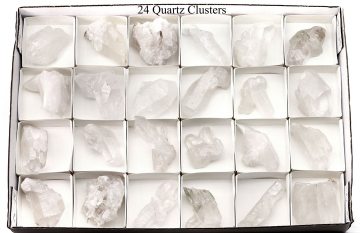 24 Piece Flat - Crystal Quartz Clusters from Brazil