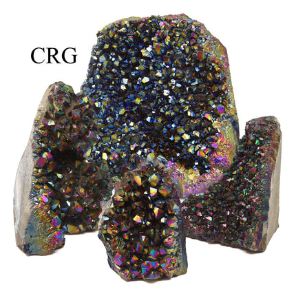 3 KILO LOT - Rough Titanium Amethyst Druzy w/ Cut Base - MIXED SIZES - Crystal River Gems