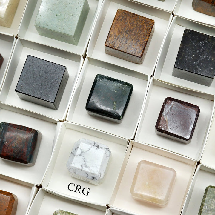 35 Piece Flat - Assorted Gemstone Cubes / 1"-2"