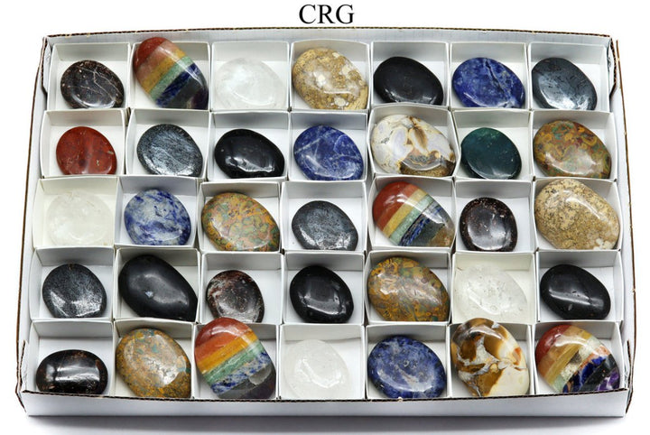 35 Piece Flat - Assorted Gemstone Palm Stones