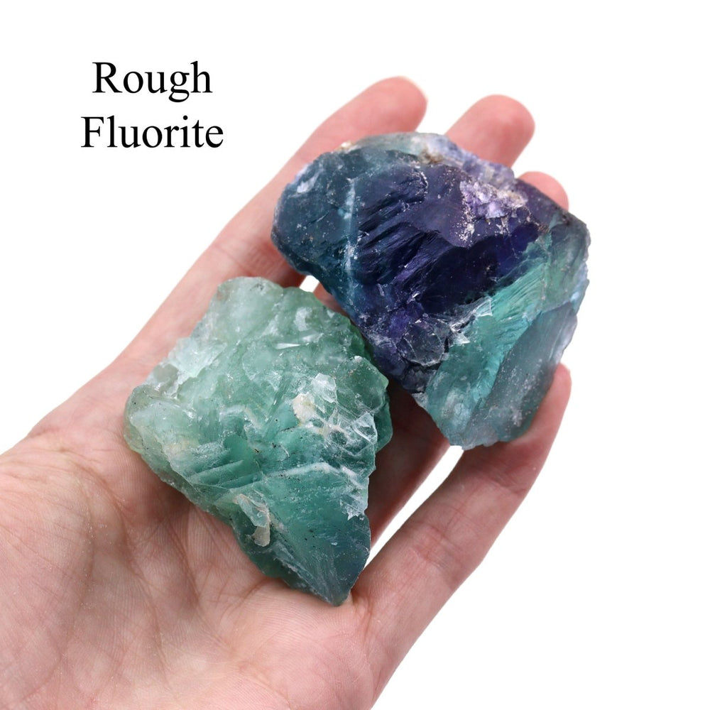 35 Piece Flat - Assorted Rough Fluorite / 1.5"-2.5"