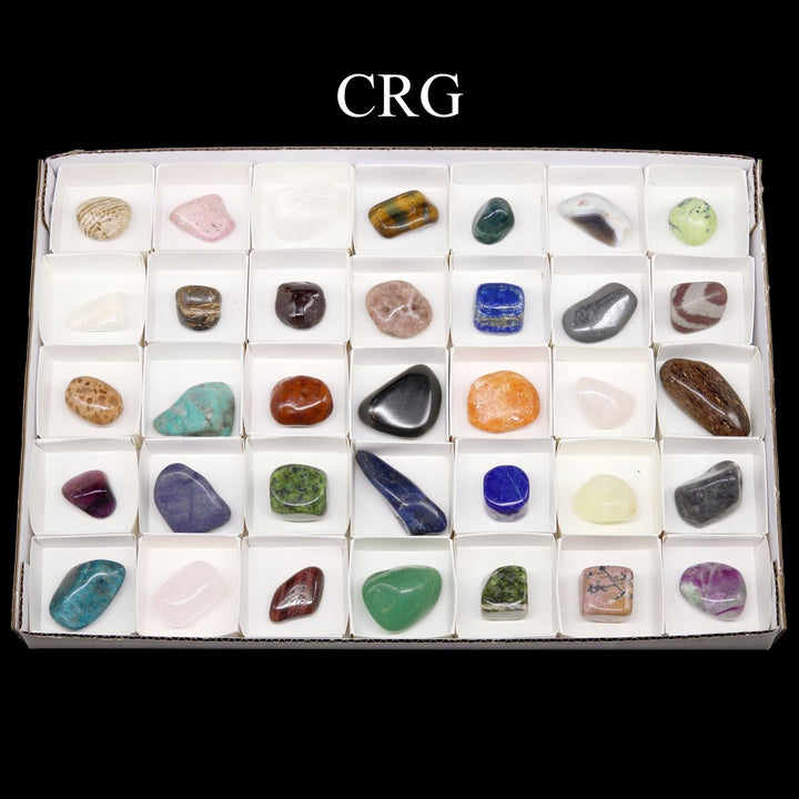 35 Piece Flat - Tumbled World VarietyCrystal River Gems