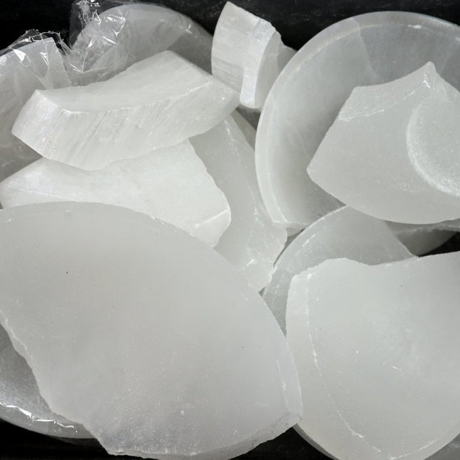 Broken Selenite Crystal Products (4 Kilo) (Damaged Products) Re-Claimed Surplus Re-Purposed