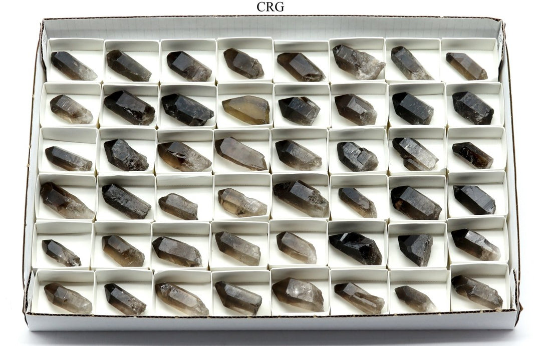 48 Piece Flat - Smoky Quartz PointsCrystal River Gems