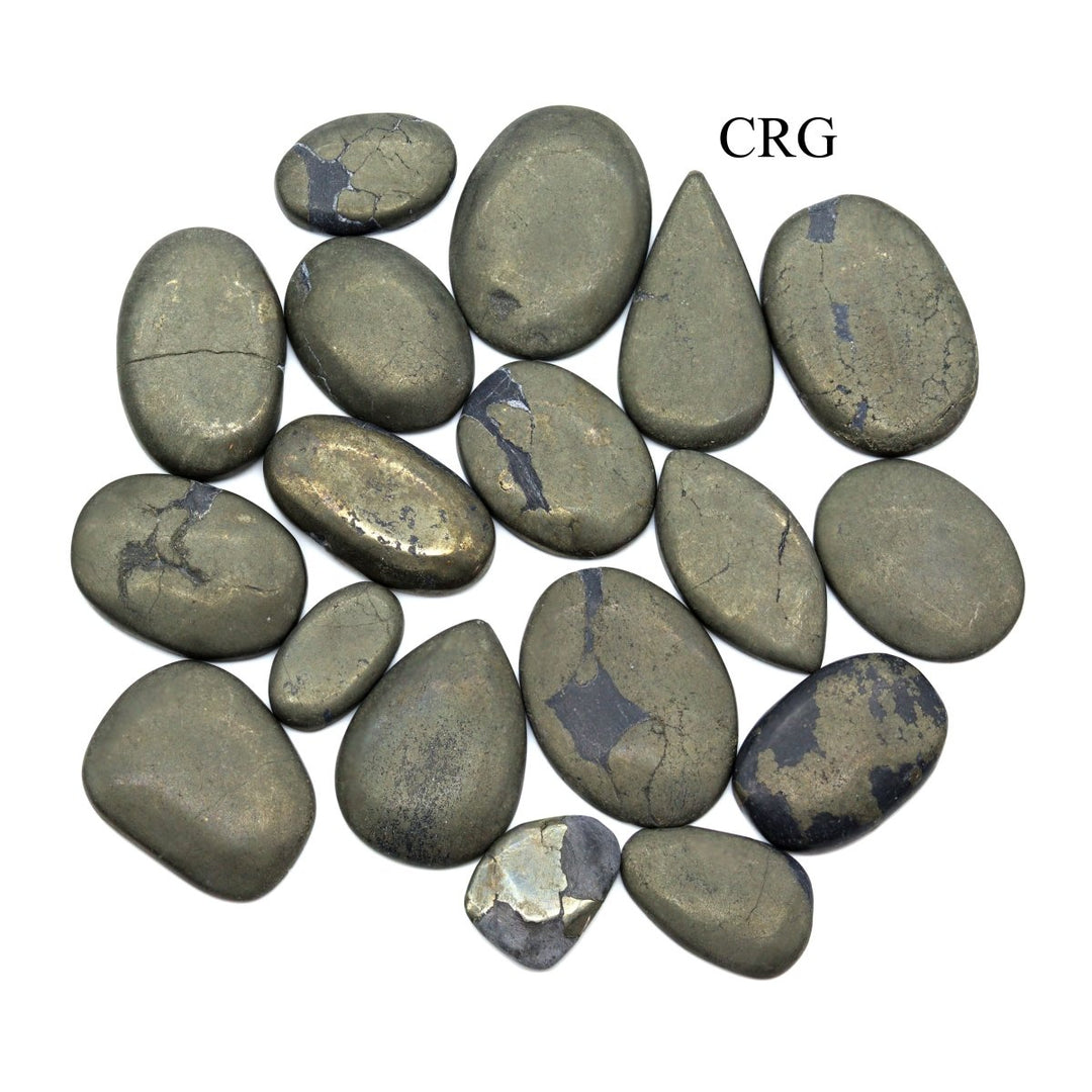 50 GRAM LOT - Pyrite Cabochons / Mixed SizesCrystal River Gems