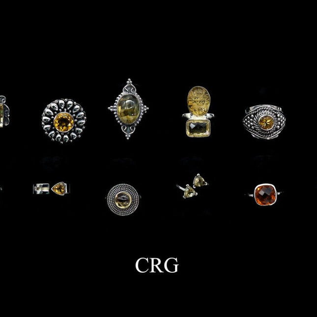 50 Gram Lot - CITRINE Sterling Silver 925 Gemstone Rings Wholesale - Crystal River Gems