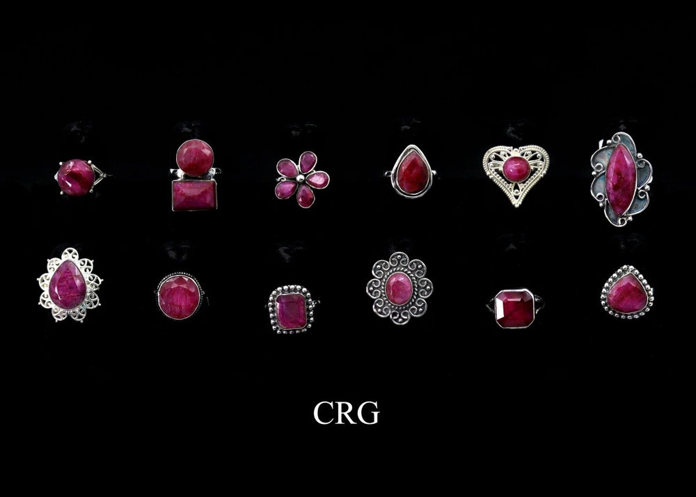 50 Gram Lot - RUBY Sterling Silver 925 Gemstone Rings WholesaleCrystal River Gems