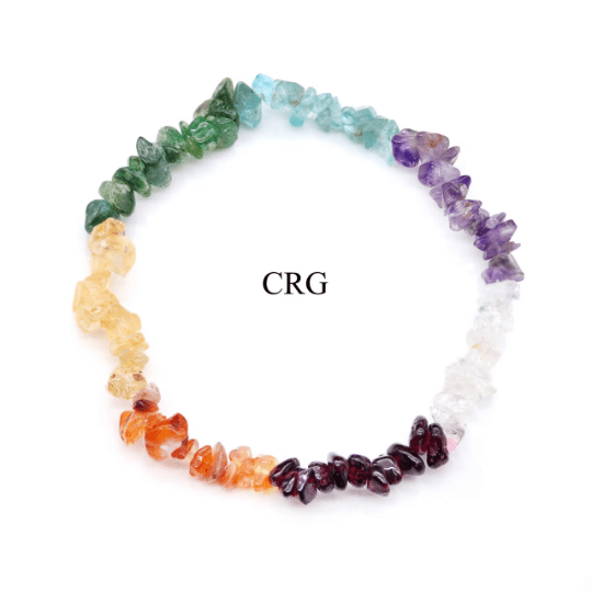 7 Stone Chip Stretch Bracelets (4 Pieces) Size 4 to 7 mm Crystal Chip Jewelry - Crystal River Gems