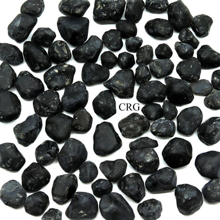 8 OZ LOT - Black Meteorite/Tektite / Smooth Not Polished / .75-1" Avg