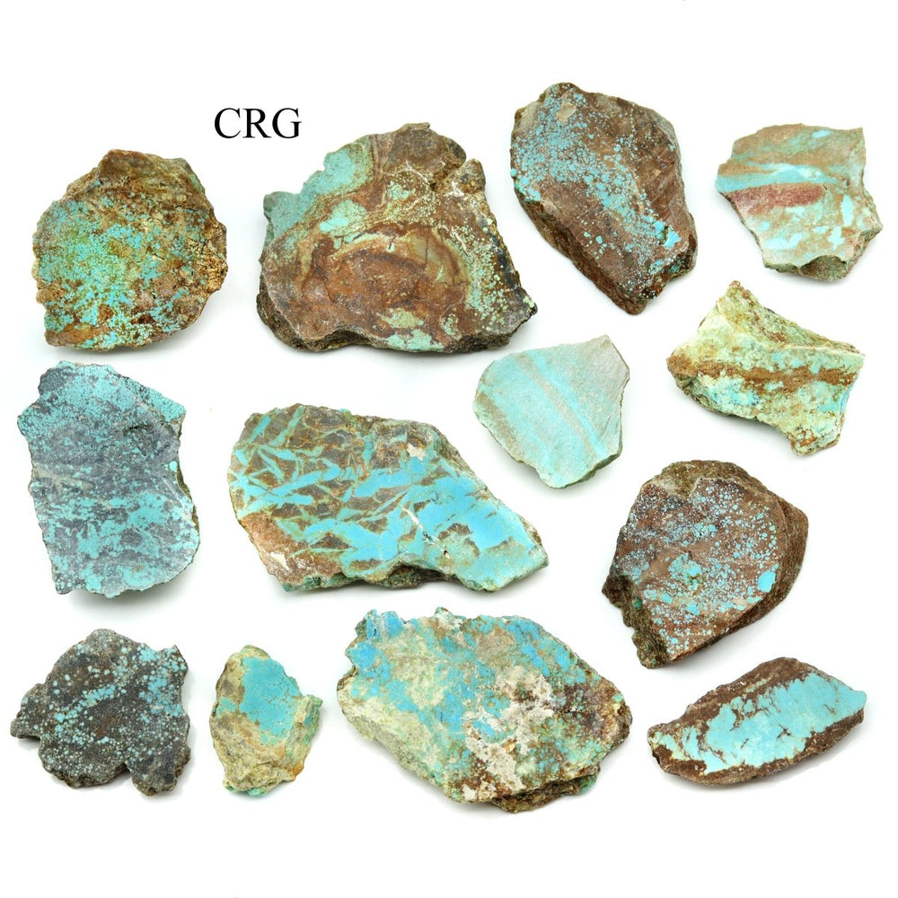8 oz. lot - Turquoise with One Face Cut 0.75-2.75 in avg.