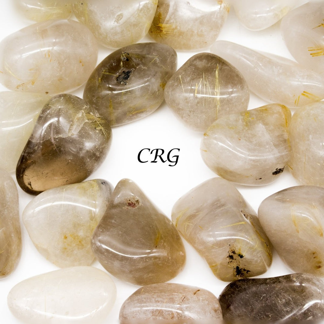 8OZ LOT - Rutilated Quartz Tumbled Stones from South AfricaCrystal River Gems