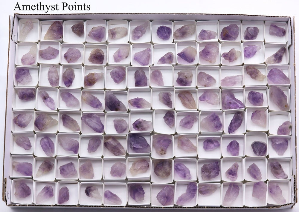 96 Piece Flat - Amethyst Points & Rough Rocks