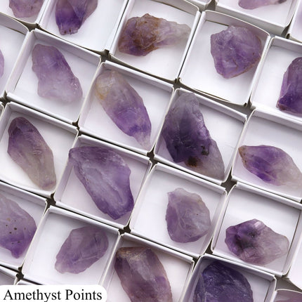96 Piece Flat - Amethyst Points & Rough Rocks