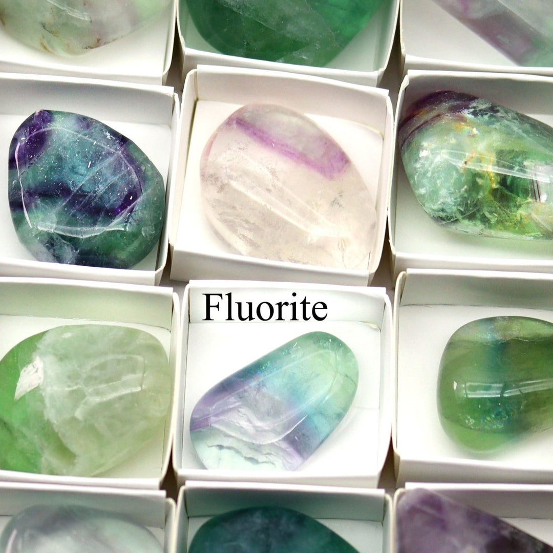96 Piece Flat - Tumbled Rainbow Fluorite