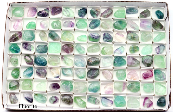 96 Piece Flat - Tumbled Rainbow Fluorite