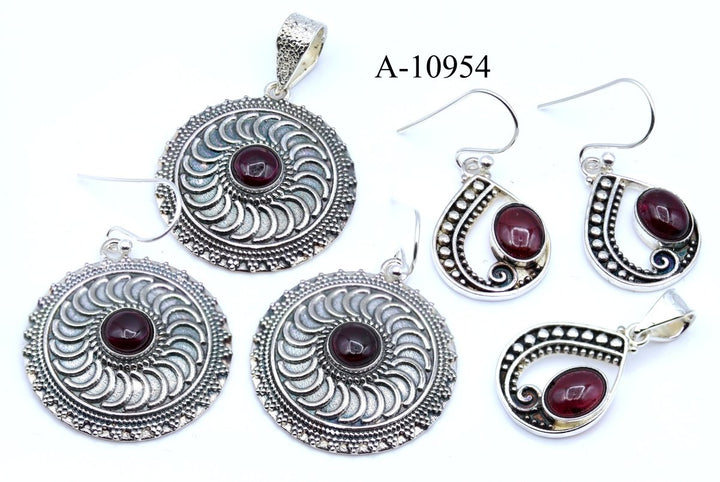 A - 10954 Garnet 925 Sterling Silver Jewelry 20gCrystal River Gems