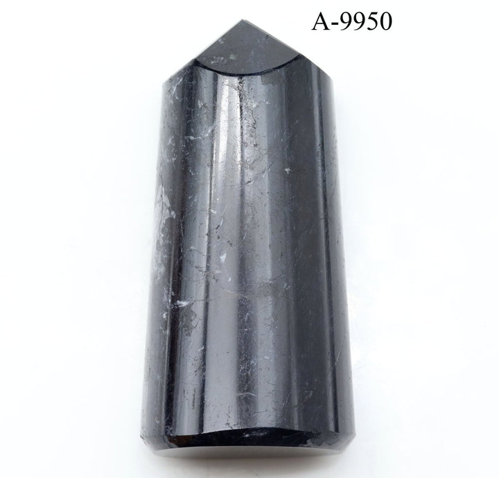 A - 9950 Black Tourmaline Full Polished Tower 10.9oz.Crystal River Gems