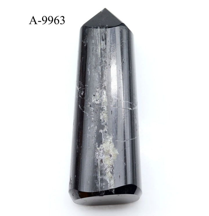 A - 9963 Black Tourmaline Full Polished Tower 11.0oz.Crystal River Gems