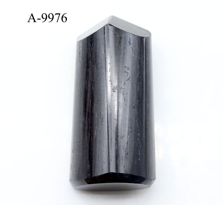 A - 9976 Black Tourmaline Full Polished Tower 10.1oz.Crystal River Gems