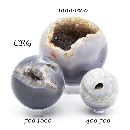 Agate Druzy Spheres / 300-700g AVG - 1 KILO LOT - Crystal River Gems