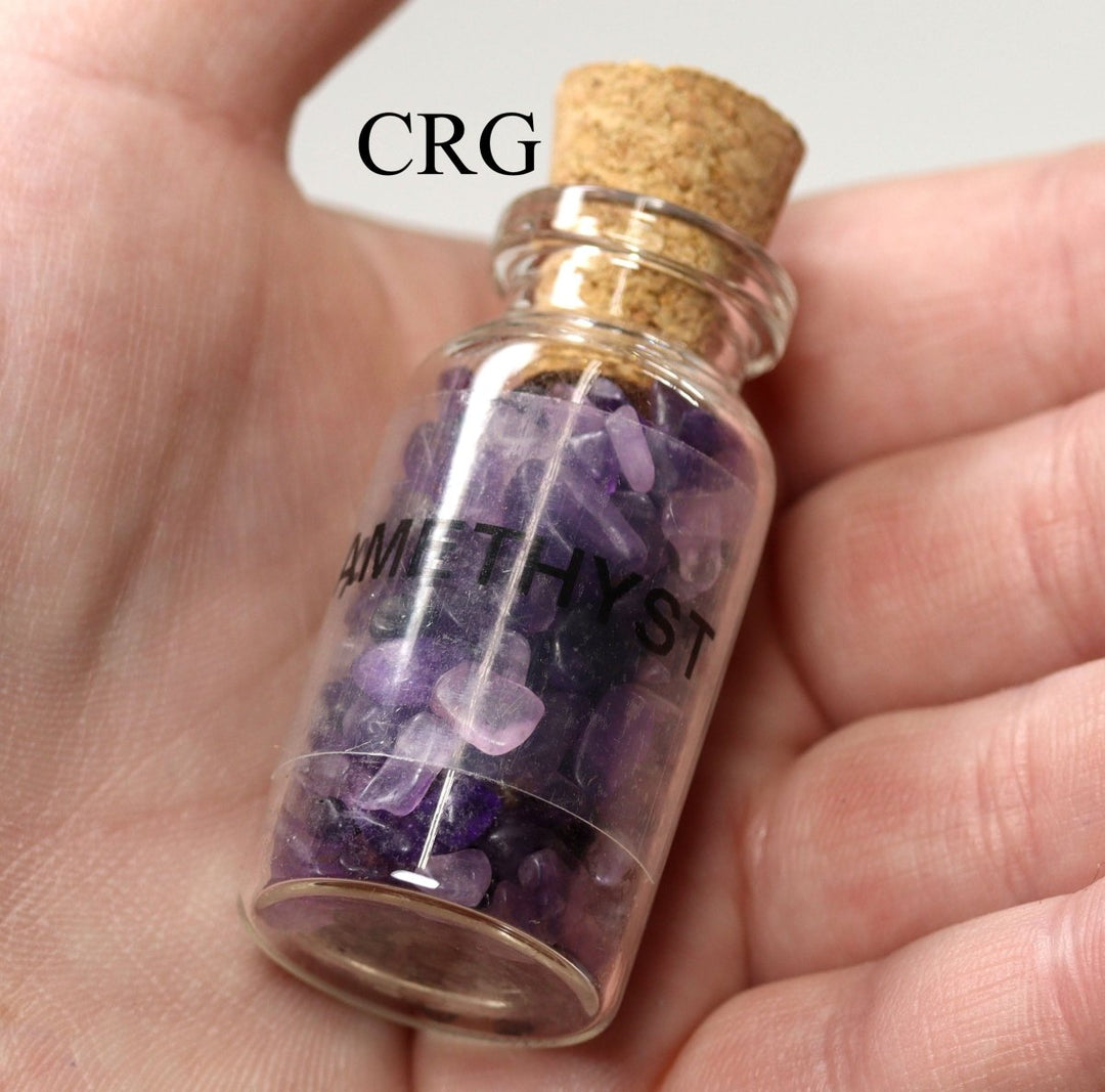 Amethyst Gemstone Bottle 3" tallCrystal River Gems