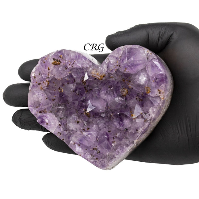 Amethyst Druzy Hearts with Polished Edges / 2-4" AVG - 1 KILO LOT - Crystal River Gems