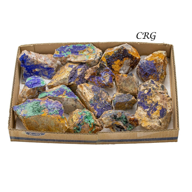 Azurite Druzy from Morocco 1"-3.5" Mixed Sizes / WHOLESALE FLAT - Crystal River Gems
