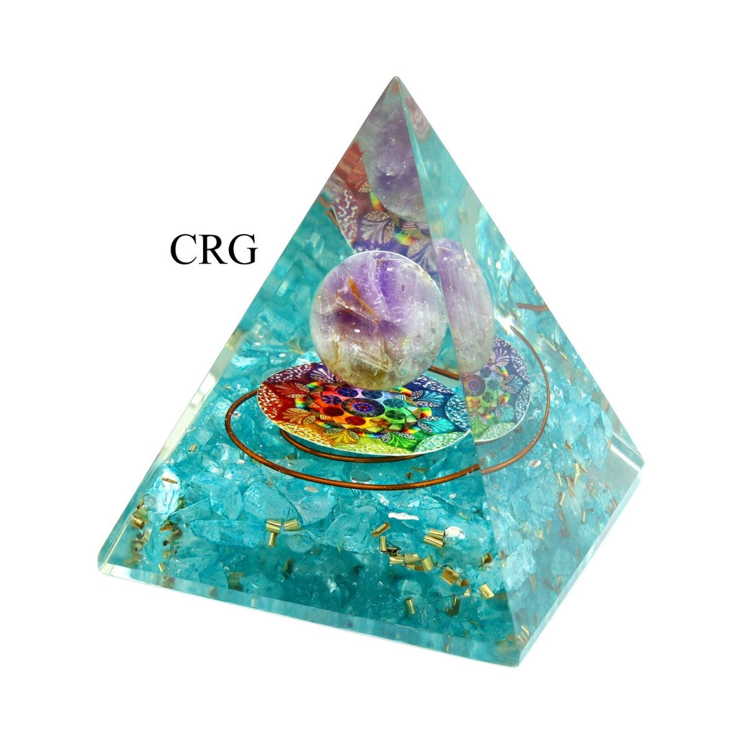 BOXED SET OF 4 - Orgonite Pyramid Set 1Crystal River Gems