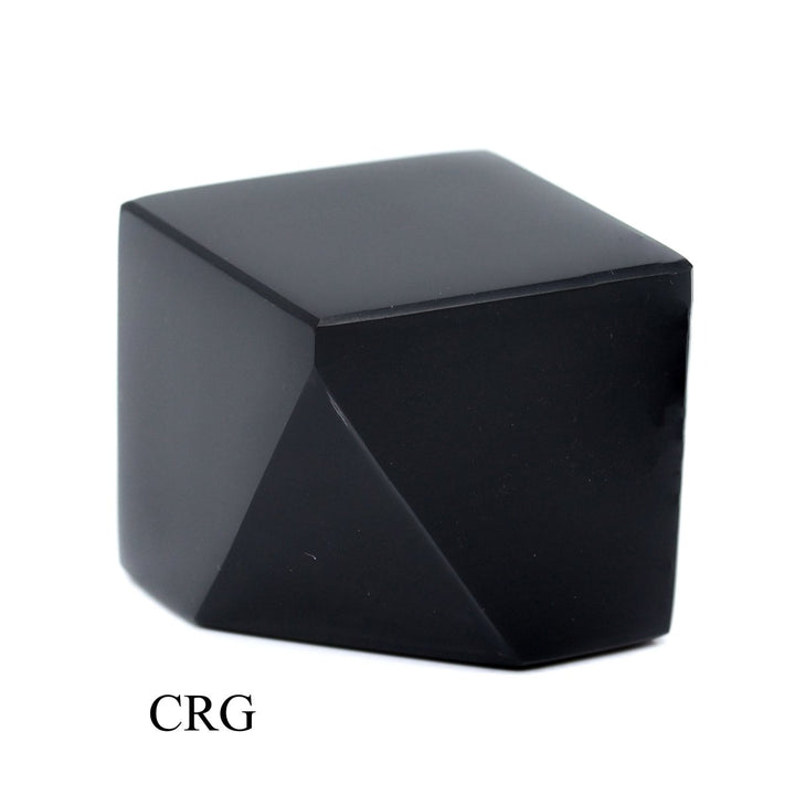 Black Obsidian Geometric Figure 8 faced / 40 MM AVG