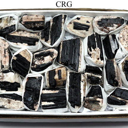 Black Tourmaline Crystal on Matrix - Medium Flat - Crystal River Gems
