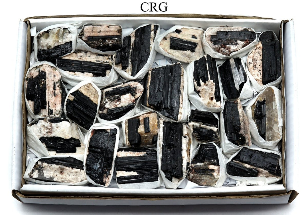 Black Tourmaline Crystal on Matrix - Medium Flat