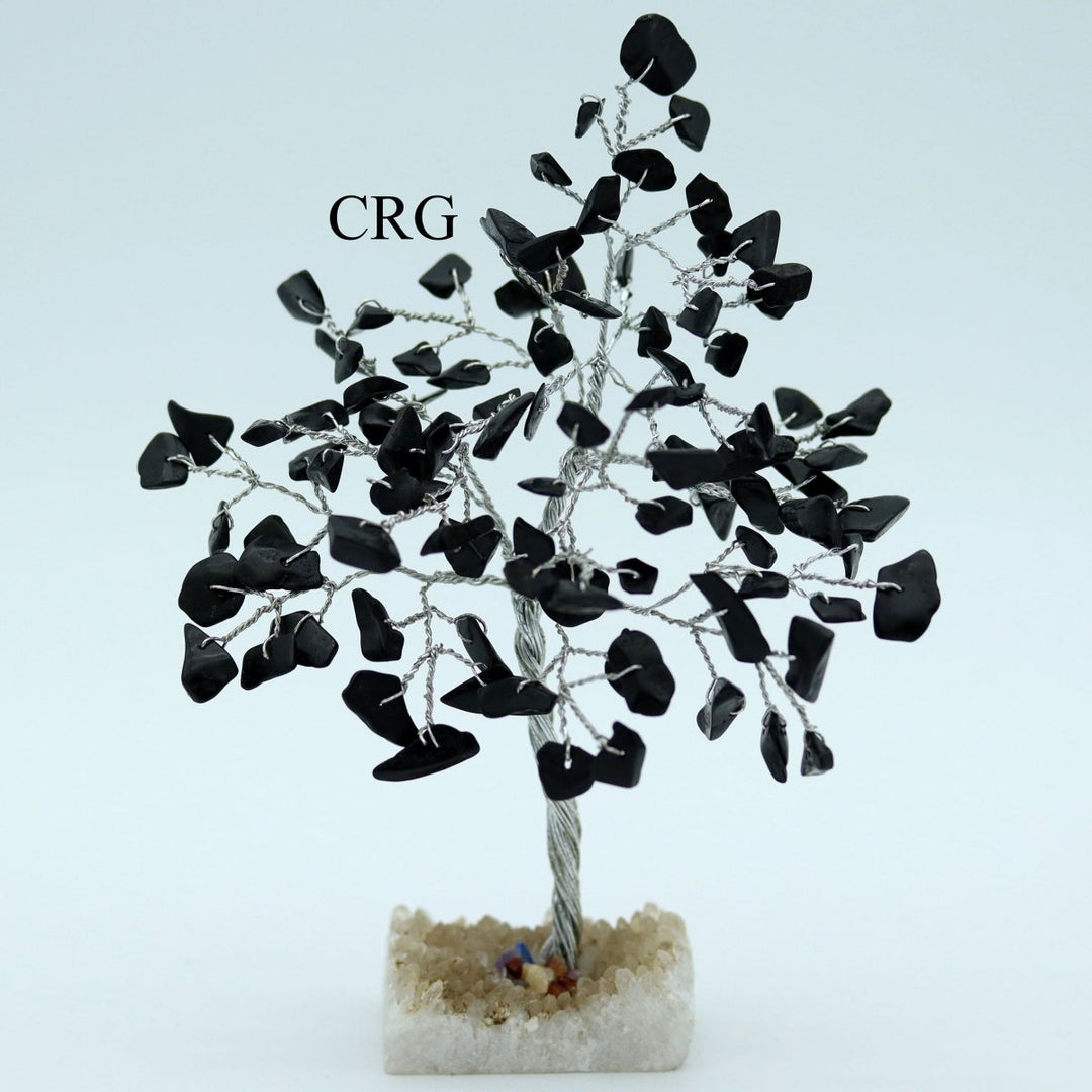 Black Tourmaline Tree On Crystal Cluster w/ Silver WireCrystal River Gems