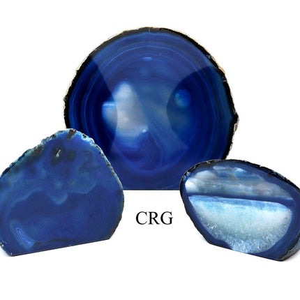 Blue Agate Geode End with Cut Base 4-5" avg Qty- 1