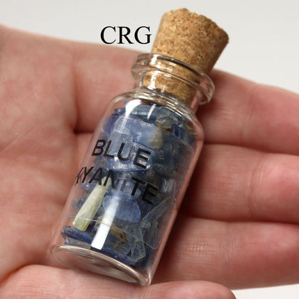 Blue Kyanite Gemstone Bottle 3" tall - Crystal River Gems
