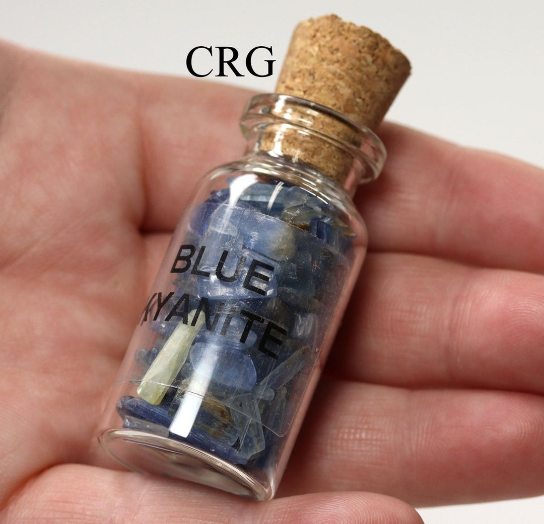 Blue Kyanite Gemstone Bottle 3" tall
