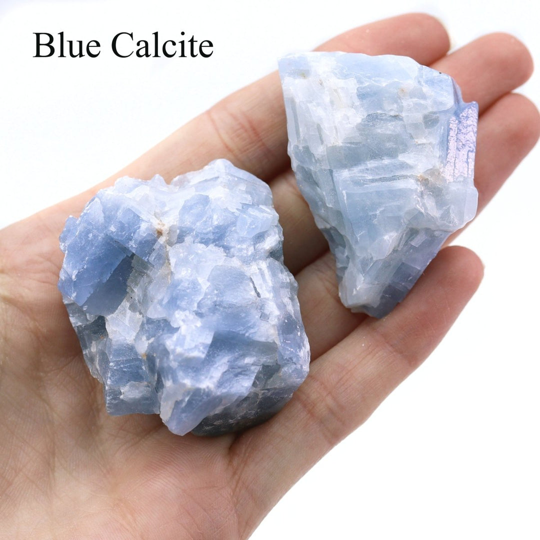 35 Piece Flat - Rough Blue Calcite / 1.5-2.5" AVG