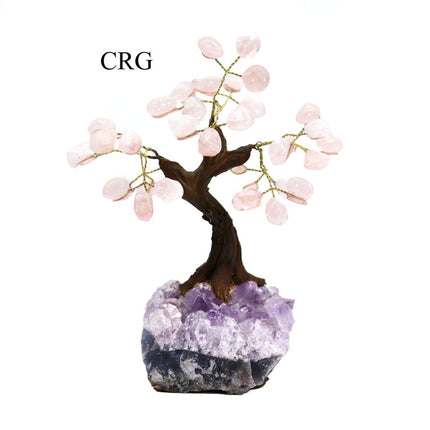 Brazilian Rose Quartz Bonsai Tree with Crystal Base / SIZE #2 (6.5"-7.5" AVG)